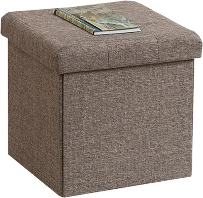 フジベッキ 85992 ハント 折りたたみ ストレージ オットマン、31 x 31 x 30.5 cm、チャコール、ボックス スツール、荷物用
