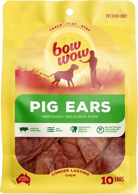 Bow Wow- Pigs Ears Dog Treats, 10 Pack