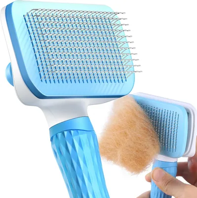 Brosse auto-nettoyante ACE2ACE pour chiens et chats, élimine jusqu'à 95% des poils morts et du pelage - Meilleure affaire