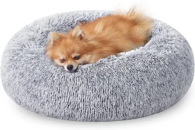 Cama de Perros FEANDREA, Alfombra de Felpa, 60 cm, Gris