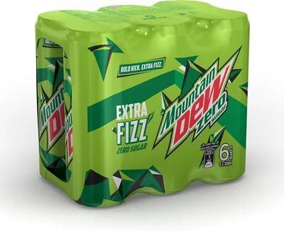 Mountain Dew Zero Sugar Extra Fizz Can 330ml x 6 Best Deal