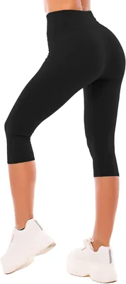 Leggings Sinophant 3/4 Capri Alta Vita Donna, Estate, Leggings Sportivi o Casual, Trasparente, Elastico e Morbido