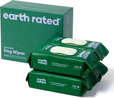 Toallitas para Perros Earth Rated 400 uds. Hipoalergénicas para Limpiar y Eliminar Olores de Patas, Cuerpo y Culo, para Cachorros y Adultos - 28% de Descuento