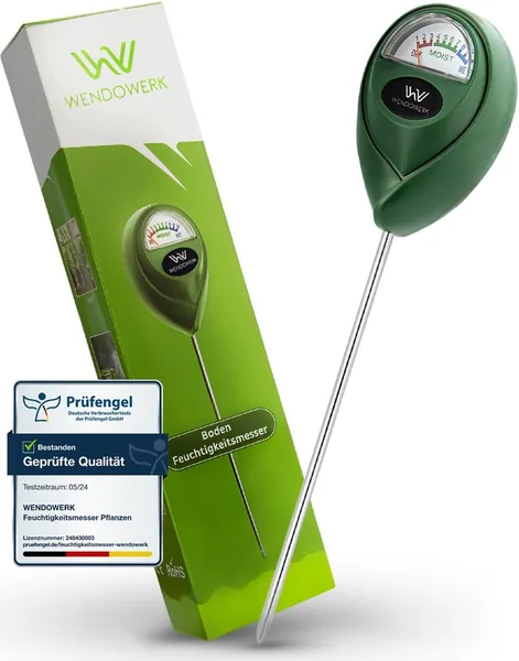 Wendowerk Soil Moisture Meter for Plants (Green/Black) - Without Batteries