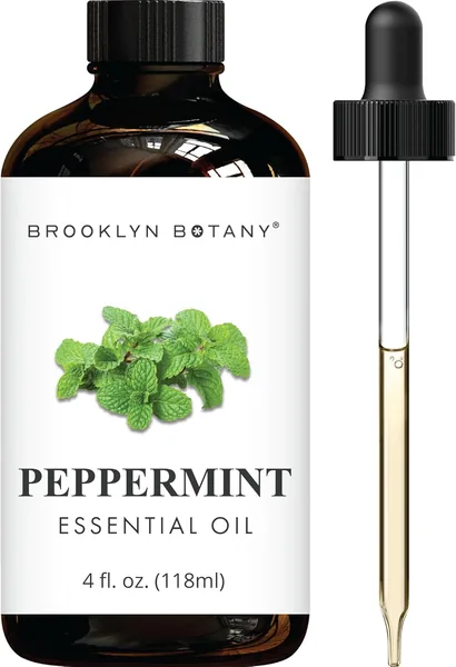 Brooklyn Botany Peppermint Essential Oil - Huge 118 ml - 100% Pure and Natural - Premium Grade with Dropper