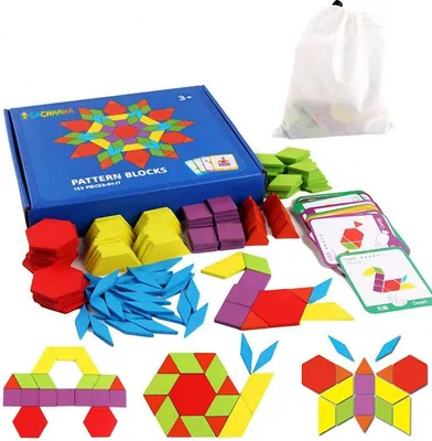 Montessori Wooden Tangram Puzzles - 155 Shapes & 24 Designs