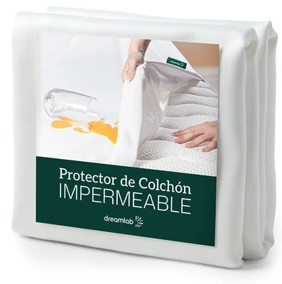 Protector de Colchón Dreamlab 100% Impermeable | Hipoalergénico, Ultra Suave, Silencioso, Fresco, Anti Ácaros | Blancos
