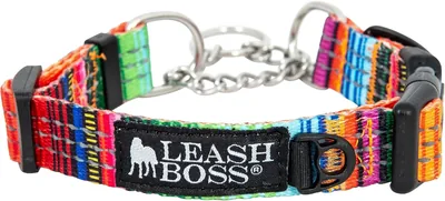 Leash Boss Martingale Collar, Steel Chain Dog Collar