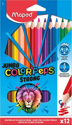 Maped Strong Jumbo Coloured Pencils, 4mm Triangular Lead