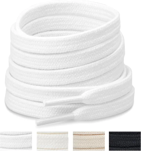 Handshop 8mm Flat Sport Shoelaces - 4 Colors in 100-160cm Wide for Replacement Shoes