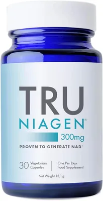 TRU NIAGEN Kliniskt fyllt NAD+ Supplement 300mg x 30 Kapsler, 1 per paket | Bekräftad NAD-produktion, Nicotinamide riboside hjälper