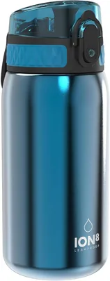 ION8 Lichtgewicht Stalen Kinderen Waterfles, 400ml/13oz, Zonder Isolatie, Lekdicht, Makkelijk te Openen, Veilig Vergrendeld, Afwasmachine
