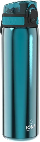 ION8 Leichtgewicht Stahl Wasserflasche, 600 ml, Nicht-isoliert, Leckdicht, Einhändig Öffnbar, Sicheres Verschlussystem, Spülmaschinenfest