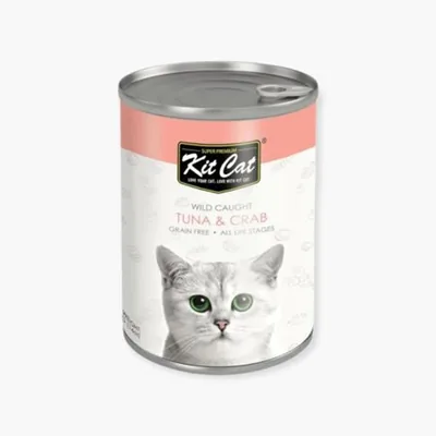 علبة طعام قطط Kit Cat وسمك التونة والكراب 400 جرام