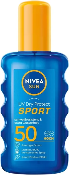 Nivea Sun UV Dry Protect Sport Sonnenspray LSF 50 (200 ml) - 34% Rabatt