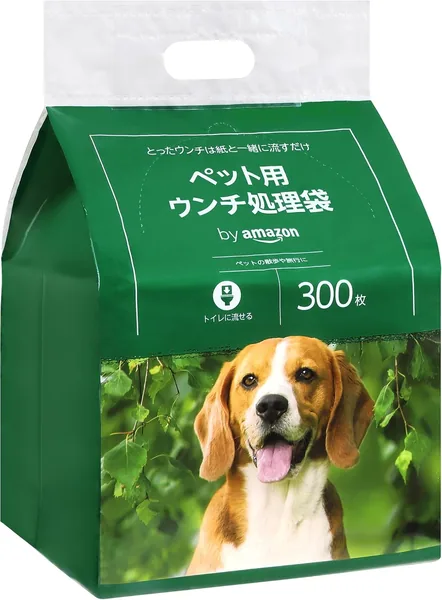 by Amazon Dog Waste Disposal Bags Unscented 300 Pieces (Flushable)