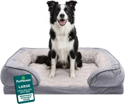 Furhaven Cooling Gel Dog Bed for Large/Medium Dogs