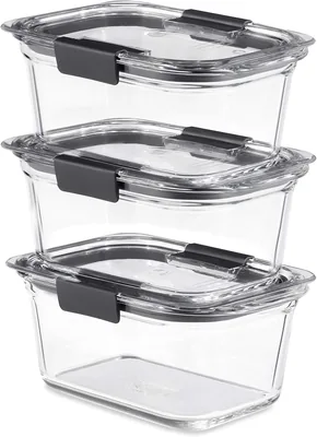 Rubbermaid Brilliance Glass Storage Containers 4.7-Cup with Lids