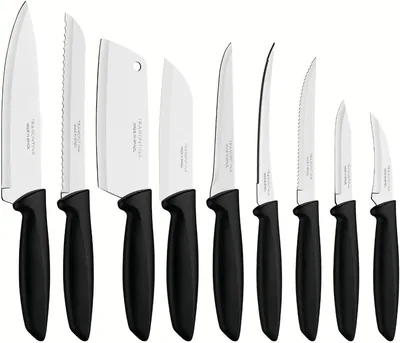 TRAMONTINA - Juego de Cuchillos de Cocina Plenus (9 Piezas) - Negro 50% Off