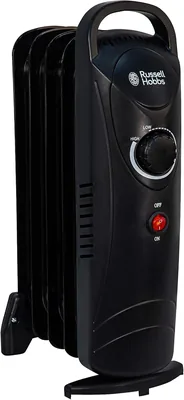 Russell Hobbs 650W Oil Radiator - Black Thermostat