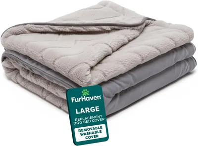 Furhaven Replacement Dog Bed Cover, Granite Gray