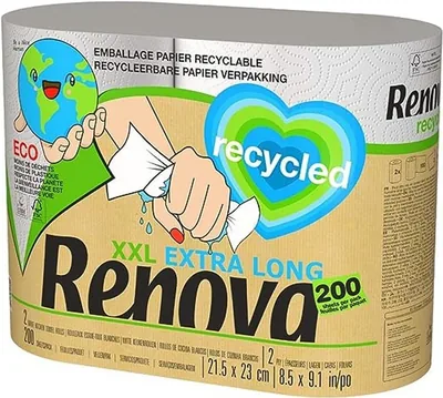 Renova XXL Extra Long 200092167 Ręcznik Papierowy, Biały, 2 sztuki