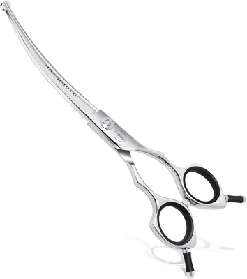 HASHIMOTO Curved Scissors for Dog & Cat Grooming, 6.5" Round-tip