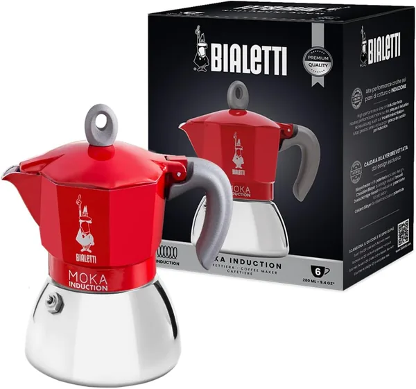 Bialetti Moka Induction Coffee Maker, 6 Cups Red - 56% Off