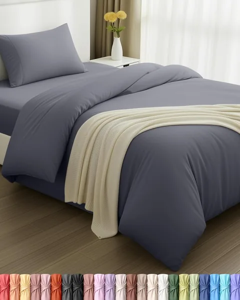 Utopia Bedding 3 Piece Single Bedding Set - Duvet Cover, Fitted Sheet with Pillow case - Soft Brushed Microfiber (Grey)