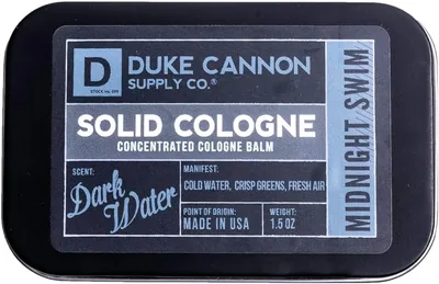 Duke Cannon Solid Cologne for Men, Midnight Swim, 1.5 oz Tin | Best Deal