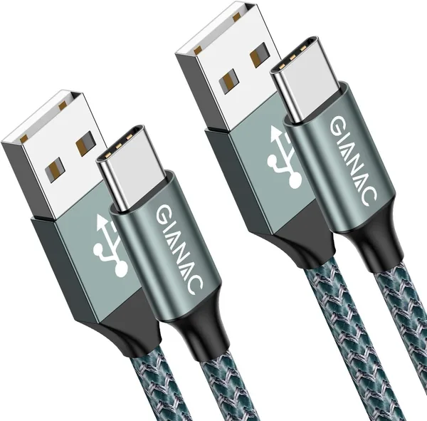 Gianac USB Type C Cable, 2 Pack 2 m + 2 m
