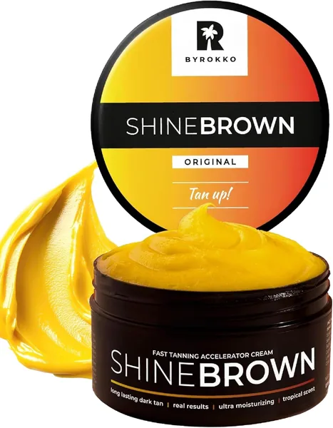 Byrokko Shine Brown Premium Tan Acceleration Cream, 1 Can x 210 ml
