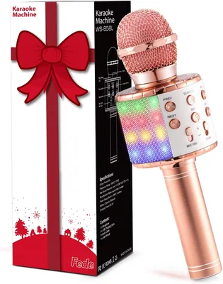 Fede Microphone Karaoké Sans Fil Bluetooth avec Lumière LED Multicolore - Économisez 5% 