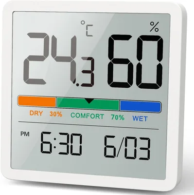 NOKLEAD Hygrometr Inre Termometer, Desk Digital Termometer med Stort LCD