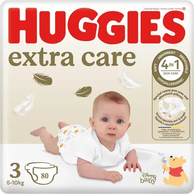 Huggies Extra Care Pieluchy, Rozmiar 3 - Najlepsza cena