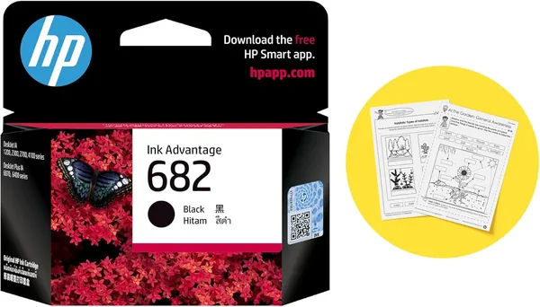 HP 682 काला ऑरिजिनल इन्क एडवांटेज कार्ट्रिज 7% ऑफ