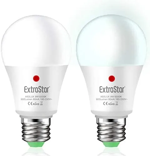 EXTRASTAR E27 LED Bulbs with Twilight Sensor for Outdoor