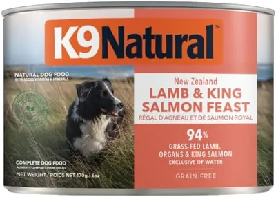ケーナインナチュラル (K9 Natural) プレミアム缶犬食 ラムの王サーモン、370g