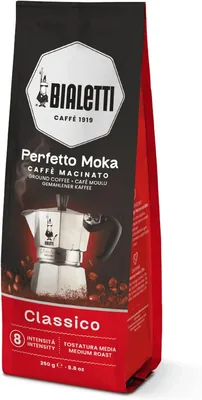 Bialetti Perfetto Moka Classic Coffee 250g Hazelnut Blend Best Deal