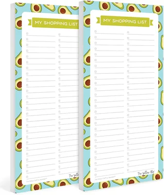 The Yellow Clip - 2 Listas de Compras Magnéticas en Español para Refrigerador, Lista del Super con Imán para Refri, Shopping