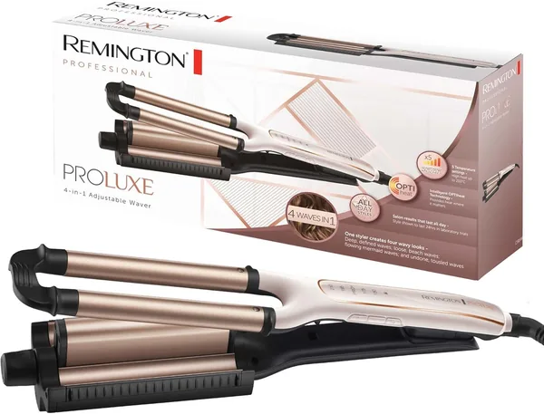 Remington 4W1 Inteligentna suszarka do włosów z technologią OptiHeat, 4 style fal, ceramiczna, regulacja temperatury do 210°C - Best Deal