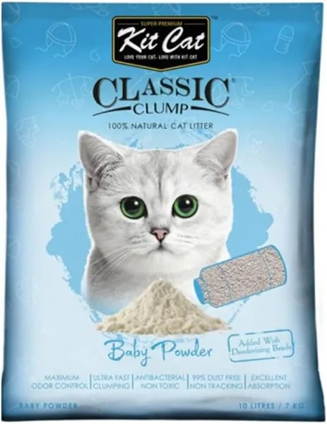 Kit Cat Litter Classic Clump Apple Scent 10L - Baby Powder