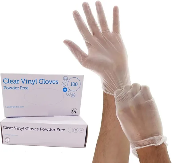 1ABOVE 100 Clear Vinyl Disposable Gloves | Latex | Powder Free