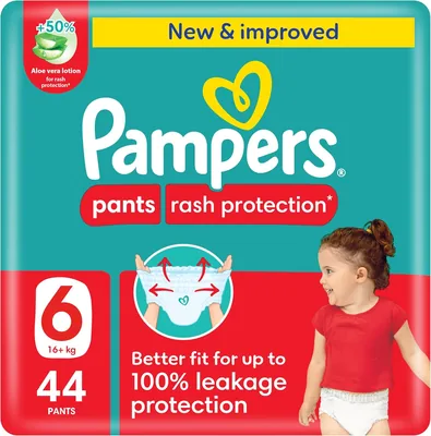 Pampers Rash Protection Diapers Size 6, Giant Pack
