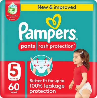 Pampers Rash Protection Pants Diapers, Size 5, 34% Off