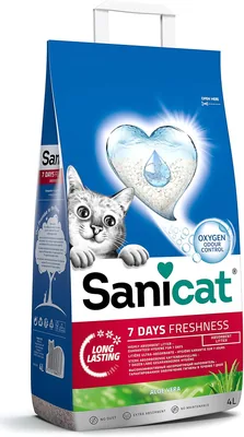 Sanicat - Comodino per Gatti Classico con Aloe Vera | Controllo Odori 7 Giorni | Assorbimento Rapido | Igiene del Tuo Gatto | Dim. 4