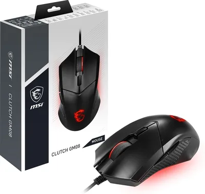 MSI Clutch GM08 - Ratón de Gaming con Sensor Óptico 4200 dpi, Ajuste de Peso, RGB Rojo, 6 Botones Programables, Ambidiestro - 25% Descuento