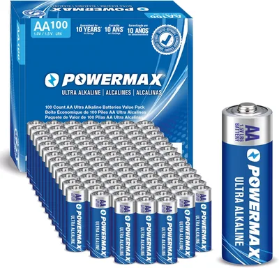 Powermax 100-Count AA Batteries Long Life