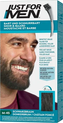 Just For Men barbe et moustache, teint naturel, sans ammoniac, élimine les cheveux gris, avec peigne applicateur, brun foncé - 72% de réduction