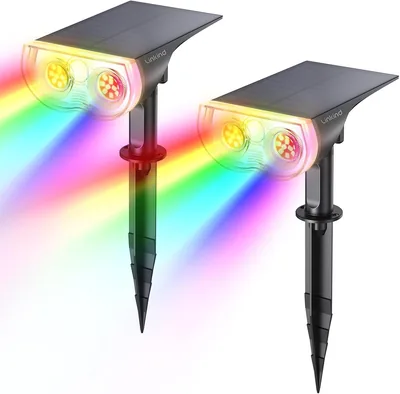 Linkind Farbige Solarterrassenbeleuchtung, RGB-Farbsensor, IP67 wasserdicht, 11 Modi G